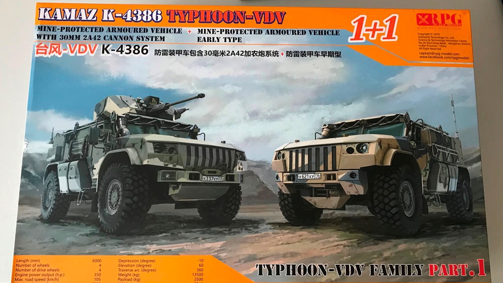 KAMAZ K-4386 TYPHOON-VDV 1+1 RPG 35019 Камаз Тайфун ВДВ обзор сборной модели смотреть онлайн