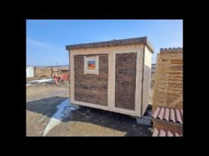 Мини-баня 2,8х1,8 с новой конструкцией крыши. Модульные бани Иркутск.