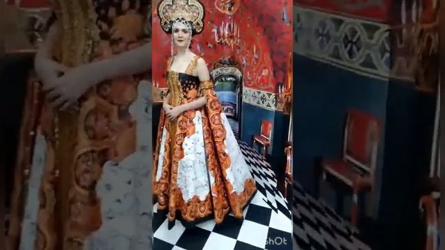 Русское платье из холста для выставки в Москве. #ателье #пошивназаказ смотреть онлайн