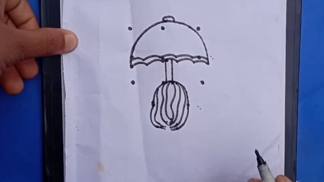 How to draw a girl with umbrella step by step / Easy drawing for girl step by step/girl dots Drawin смотреть онлайн