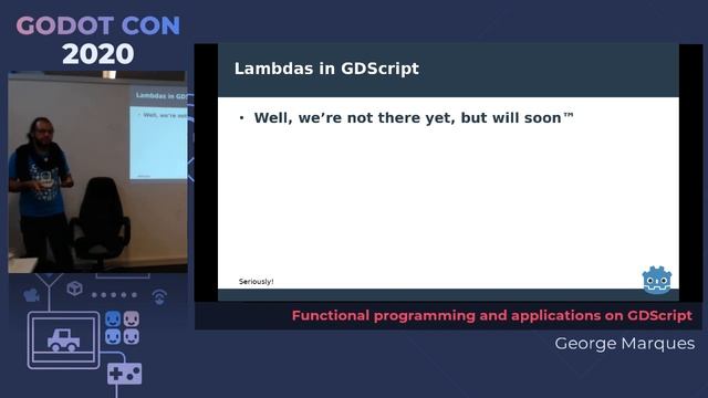 Functional programming and applications on GDScript - George Marques | GodotCon Brussels 2020 смотреть онлайн