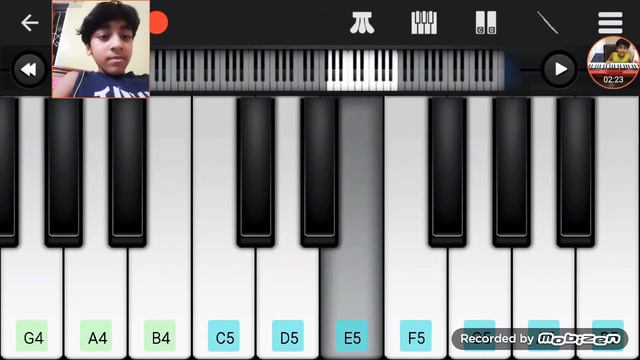 Kala chashma on piano ........ android/perfect piano (with face cam) !!!! смотреть онлайн