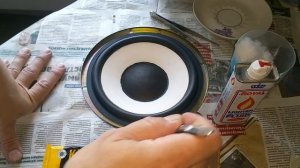 Клеим подвес динамика от колонки Technics.№88