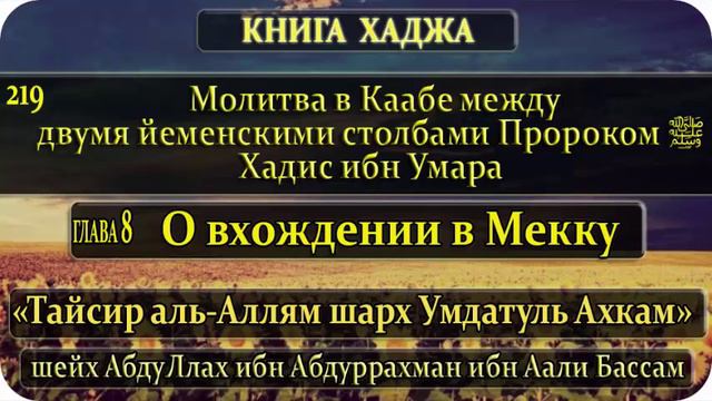 219 Молитва в Каабе между двумя йеменскими столбами Пророком ﷺ . Хадис ибн Умара смотреть онлайн
