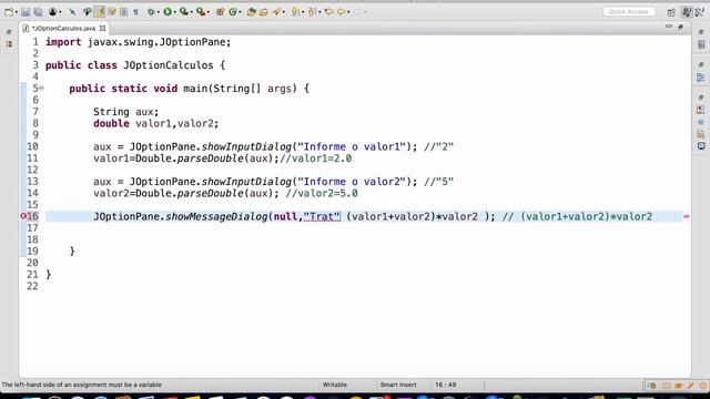 Java Aula - JOptionPane Cálculos Matemáticos Simples смотреть онлайн