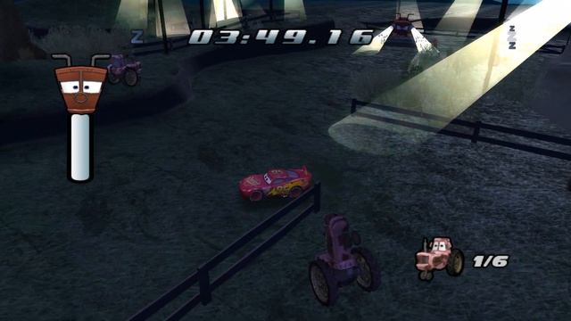Cars The Video Game (PC) - Tractor Tipping With Lightning McQueen!