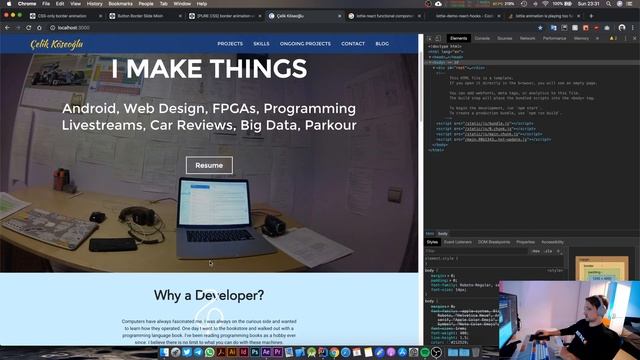 Personal Website with React - Integrating with Lottie and Centering Hero Content смотреть онлайн