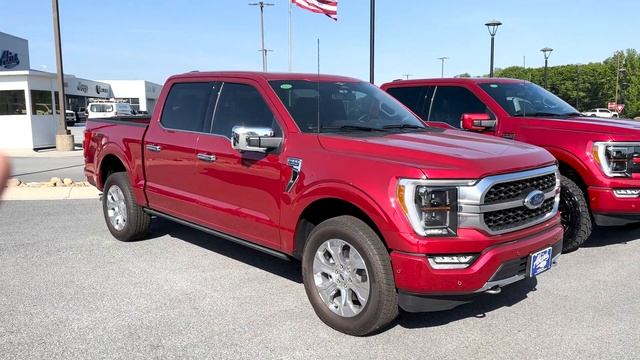 The PERFECT 2023 Rapid Red Ford F-150 Platinum Leveled On 35s-Covert Edition