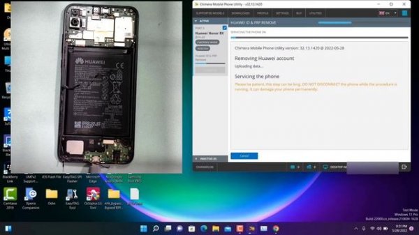 Huawei Honor 9X Lite JSN-L22 Test Point FRP Bypass By Chimera Tool