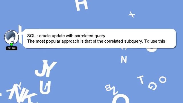 SQL : oracle update with correlated query смотреть онлайн