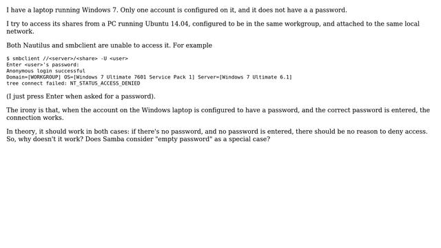 Ubuntu: Accessing Windows shares of a passwordless user using Samba смотреть онлайн