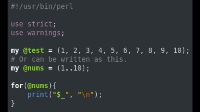 Counting from 1 to 10 with Perl смотреть онлайн