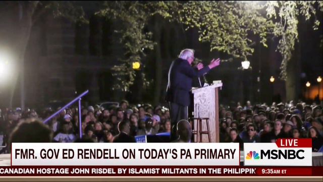 Clinton Surrogate Ed Rendell: Sanders Needs To Tone Down Attacks & Start A PAC After Today