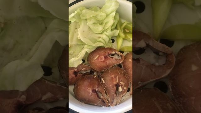 Рис в мультиварке с рыбой кефаль. смотреть онлайн