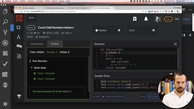 IMPARARE PYTHON 3 - ESERCIZI LIVE STREAM (Kata su codewars.com) #3 смотреть онлайн