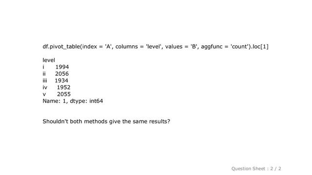 Pandas : Pivot table with count as aggfunc gives different result than value_counts смотреть онлайн