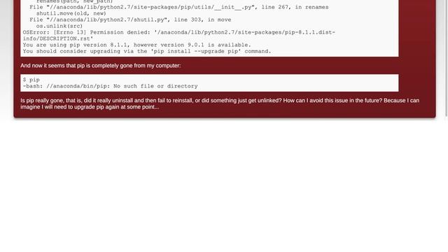 pip upgrade uninstalled itself смотреть онлайн