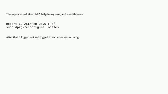 Unix: Problem of Can't set locale; make sure $LC_* and $LANG are correct! смотреть онлайн