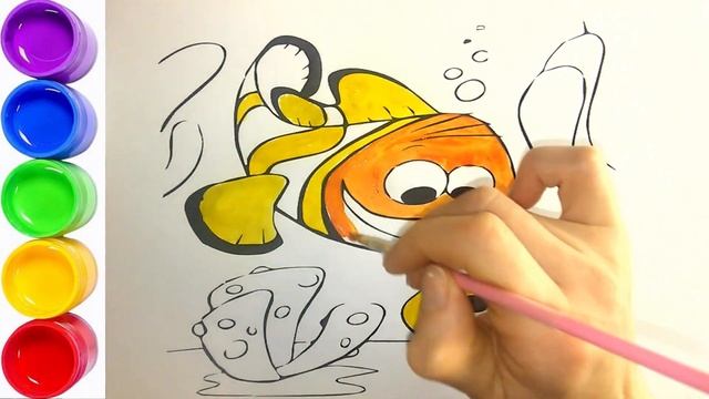 Как раскрасить морскую РЫБКУ для малышей / Раскраски мультик для детей / Детская Комната РАСКРАСКИ смотреть онлайн