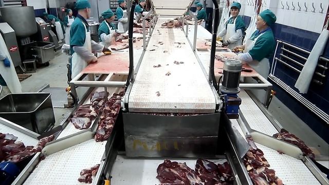 Обвалка мяса. Обвалочная линия. смотреть онлайн
