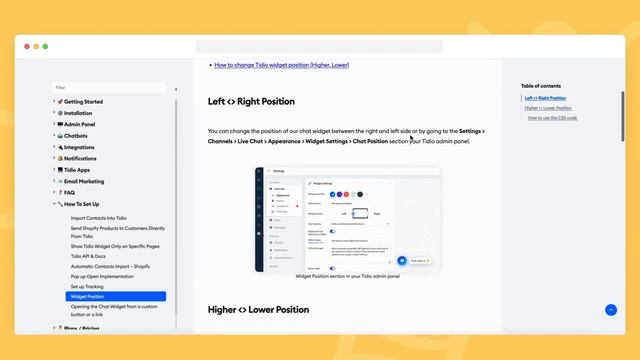 Widget Appearance & Position I Tidio Onboarding смотреть онлайн
