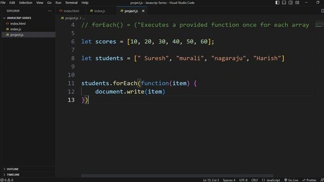 #23. ForEach Method in JavaScript (Telugu) смотреть онлайн