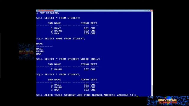 Execution of DDL & DML Commands in Oracle 10g | RDBMS-3 | UTC Computers | Universal TechnoCloud 37. смотреть онлайн