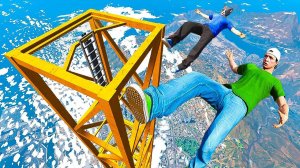 ЗАБРАЛИСЬ С МУРКОЙ НА САМУЮ ВЫСОКУЮ ВЫШКУ И СПРЫГНУЛИ С НЕЁ  ГТА 5 МОДЫ РАЙЛЮХА