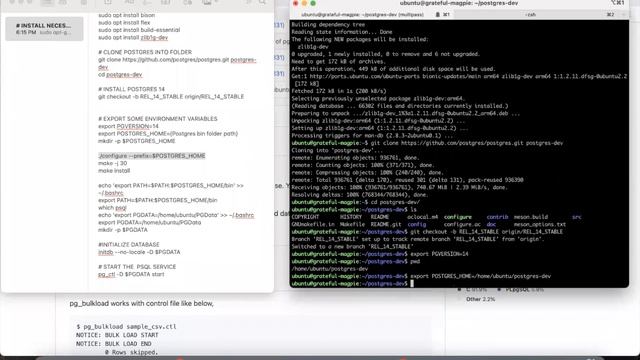 Postgres and pg_bulkload installation in M2 Macbook / Multipass смотреть онлайн