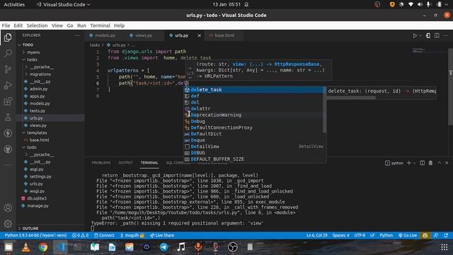 deleting tasks-django from scratch смотреть онлайн
