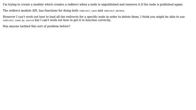 Drupal: How can you load redirects for a node to delete them? (redirect api)? смотреть онлайн