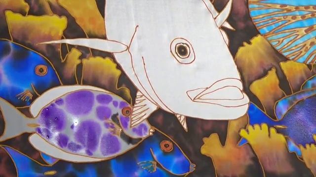 BATIK SILK PAINTING WITH JEAN-BAPTISTE - FINE ART - 絲綢畫 смотреть онлайн