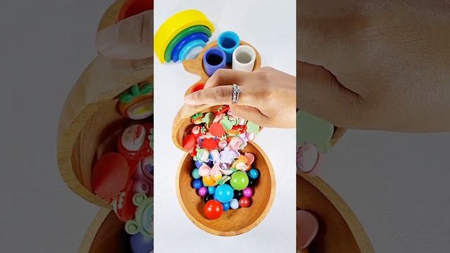 Oddly Satisfying Color Sorting ASMR Wooden Balls #oddlysatisfying #asmr