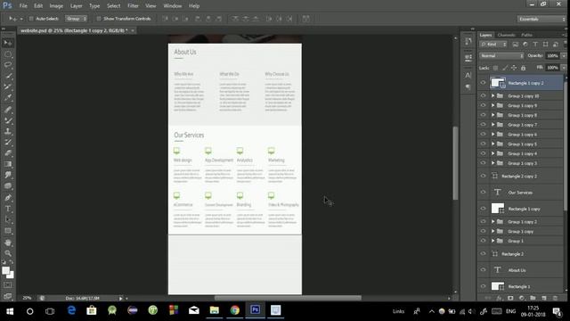 How to Create Complete Website Template Design in Photoshop смотреть онлайн