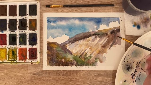Как нарисовать овраг карандашом и акварелью начинающим | Рисунок для детей смотреть онлайн