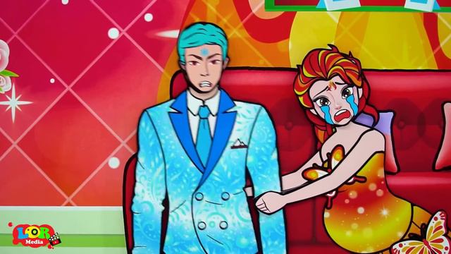 Paper Dolls Dress Up - Poor Elsa Frozen Vs Fire Sisters Dress - Barbie Story & Crafts