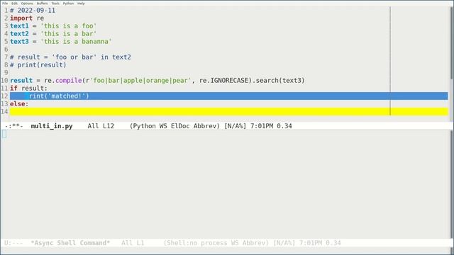 Python in Emacs 0071 - Why regular expression is better than the simple "in"? смотреть онлайн