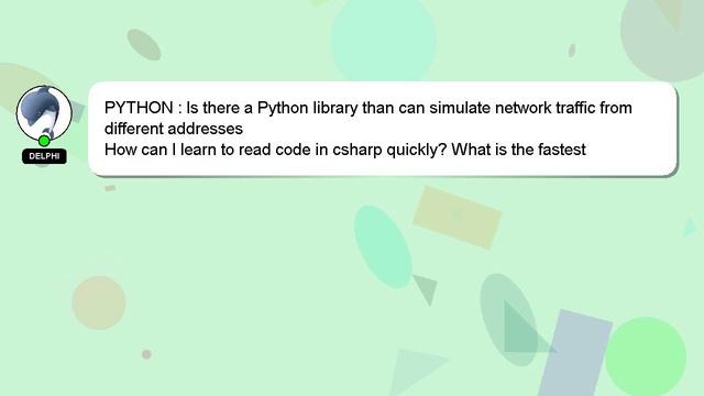 PYTHON : Is there a Python library than can simulate network traffic from different addresses смотреть онлайн