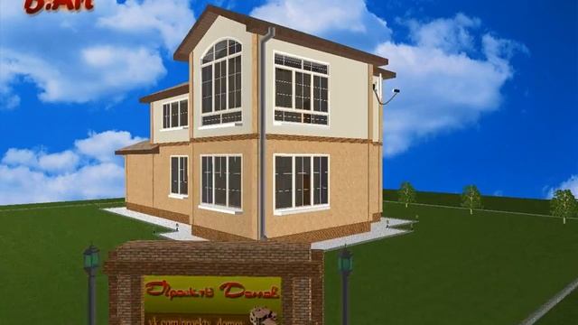 Проект двухэтажного загородного дома с гаражом - LS061 смотреть онлайн