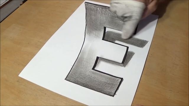 How To Draw 3d Letter E - Easy Trick Art Drawing смотреть онлайн