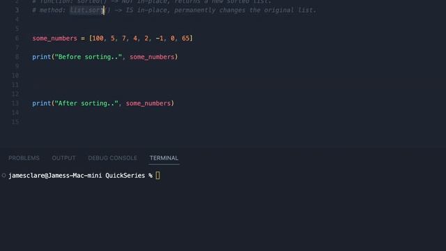 Python 3 - sorted() vs .sort() What's the difference? смотреть онлайн