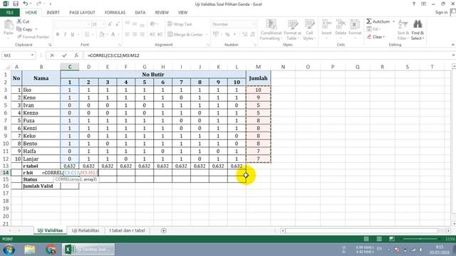 Uji Validitas Soal dengan Excel смотреть онлайн