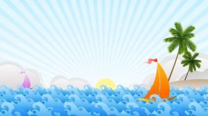 ФУТАЖ (анимация)  море и парусник