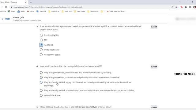 Cybersecurity for Everyone,Week(1-6) All Quiz with Answers.#freecertificate #coursera#answers #lear смотреть онлайн