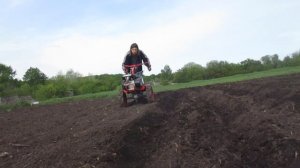 Первый раз сажаем, картофель под  мотоблок. (Мотоблок агат в работе)