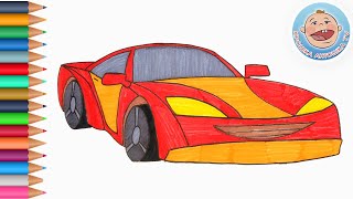7.РАСКРАСКА - Рисуем Гоночную Машинку - Развивающее видео про машинки для детей.mp смотреть онлайн