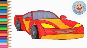 7.РАСКРАСКА - Рисуем Гоночную Машинку - Развивающее видео про машинки для детей.mp