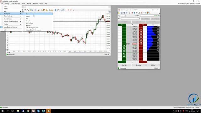 Workspace Рабочее пространство в Global Zen Trader смотреть онлайн