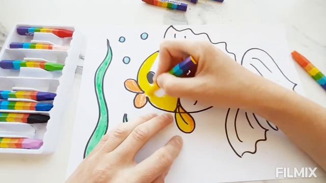 Золотая рыбка?. Рисуем детям. смотреть онлайн