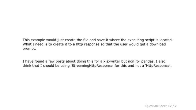 Django : Django Pandas to http response (download file) смотреть онлайн